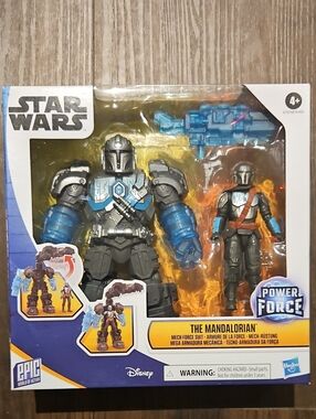 Star Wars The Mandalorian Power Force Mech Figure Set - Blue & Gray